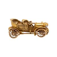 ANTIQUE, YELLOW AND GOLD DIAMOND CAR BROOCH