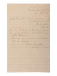 [ENSLAVEMENT]. 2 items, incl. ALS by previously enslaved Civil War soldier and politician.