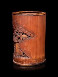 A Chinese ‘Seven Sages of the Bamboo Grove’ Bamboo Brush Pot