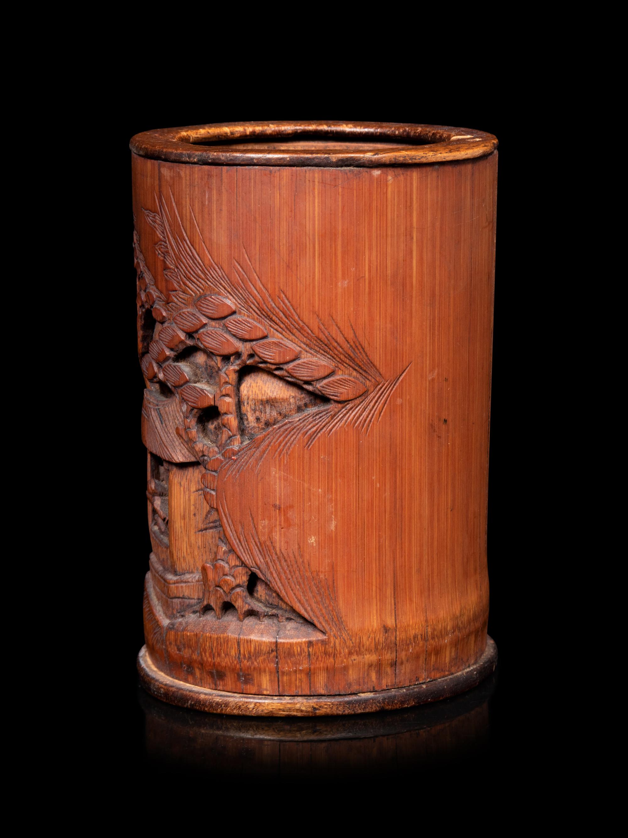 A Chinese ‘Seven Sages of the Bamboo Grove’ Bamboo Brush Pot