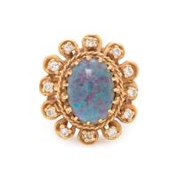 OPAL DOUBLET AND DIAMOND RING
