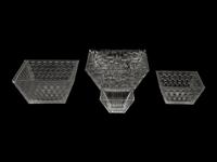 Four Tiffany and Co. Square Glass Bowls