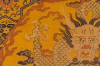 A Pair of Chinese Yellow Ground Brocade Woven 'Dragon' Silk Chair Covers
