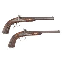 Cased Pair of Percussion Target Pistols by Bekker & Rauscher 1840-1860