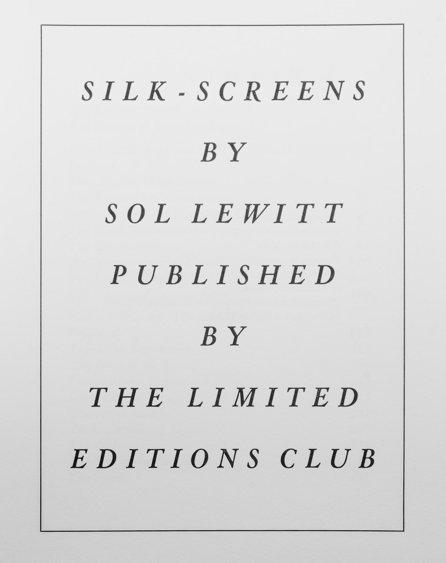 (LEWITT, SOL) BORGES, JORGE. Ficciones. Limited Editions Club, 1984. Limited, signed.