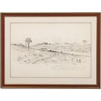 Edwin Forbes, Pen and Ink Sketch Depicting Pickett's Charge at the Battle of Gettysburg
