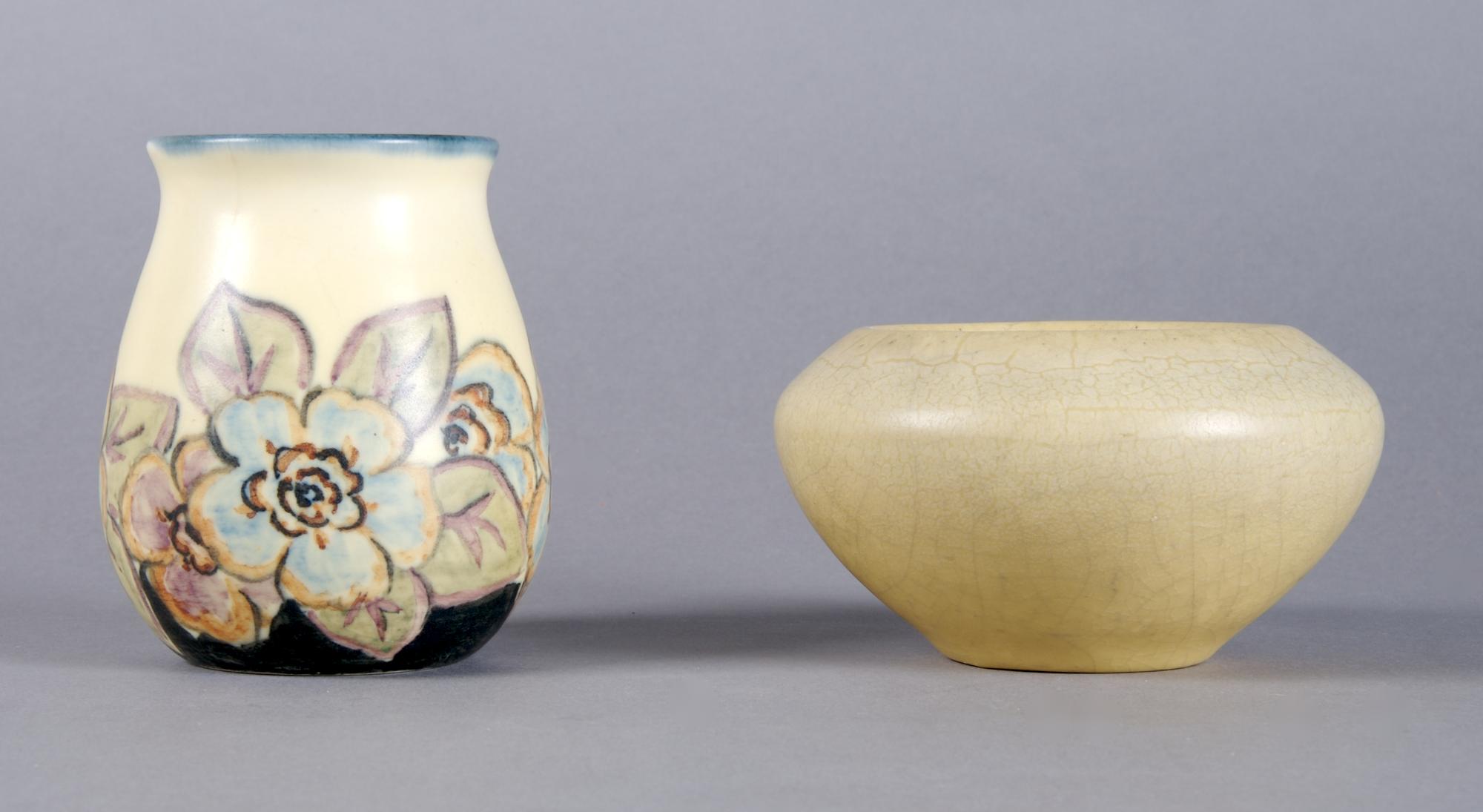 A Rookwood Pottery Vase, decorated by Wilhemine Rehm, Height of first 4 1/4 inches.