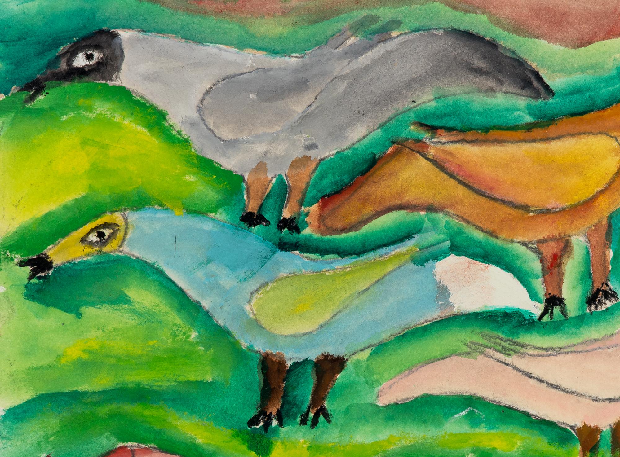 Untitled (Horses) , 1988, Untitled (Birds) , 1989, Untitled (Heads) , 1989 and Untitled (Portrait) , 1988 (four works)