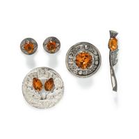 VICTORIAN, COLLECTION OF SILVER THISTLE JEWELRY
