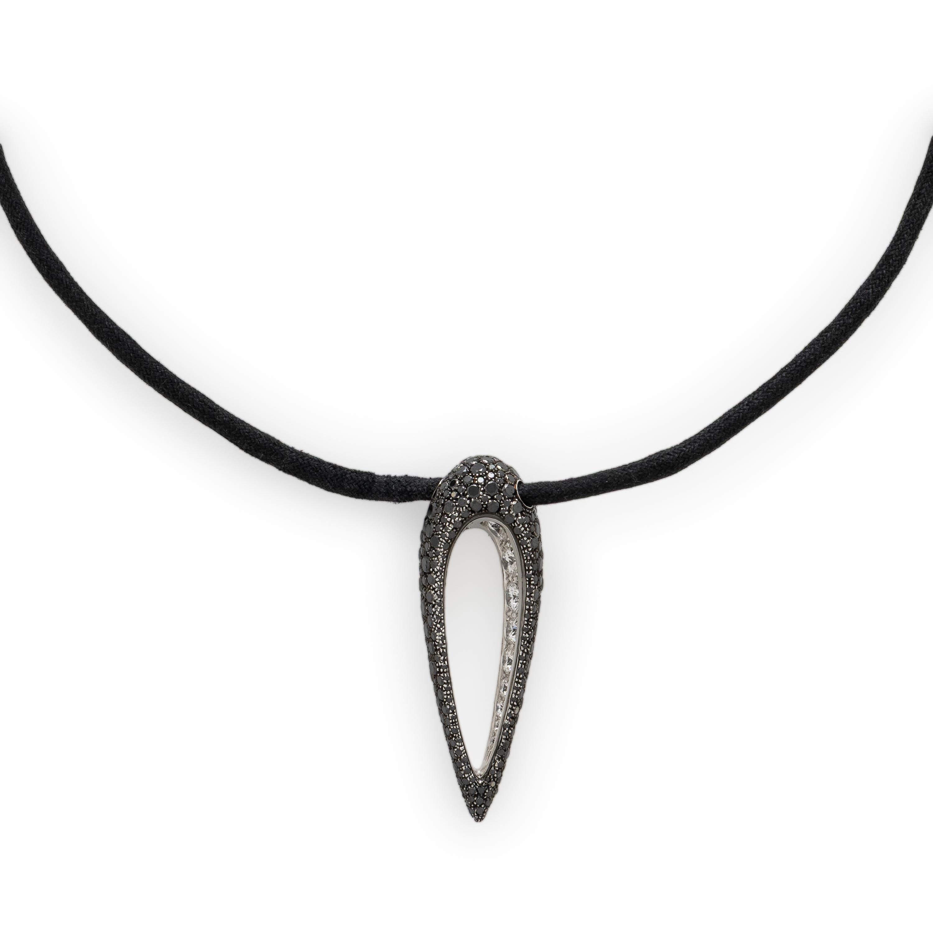 De Grisogono, 'Polina', Diamond, Black Diamond, and White Gold Pendant Necklace