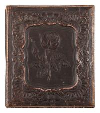 [EARLY PHOTOGRAPHY]. Sixth plate daguerreotype featuring a young girl on a hobby horse.