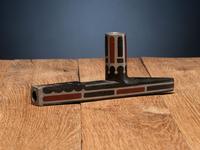Great Lakes Steatite Pipe Bowl, with Catlinite and Pewter Inlay