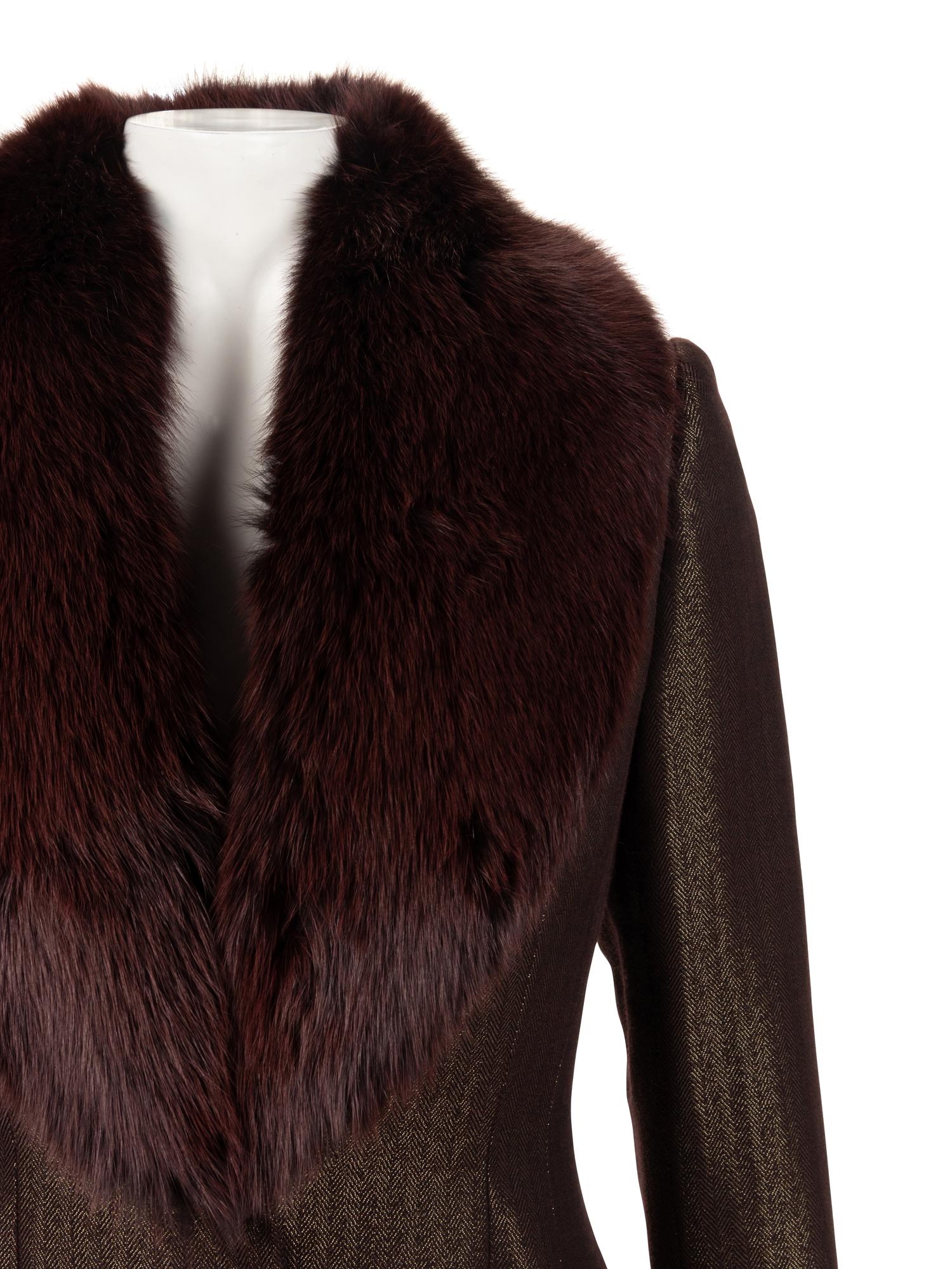 Two Fur-Trimmed Coats: One Badgley Mischka and One Scherrer, 1990-2010s