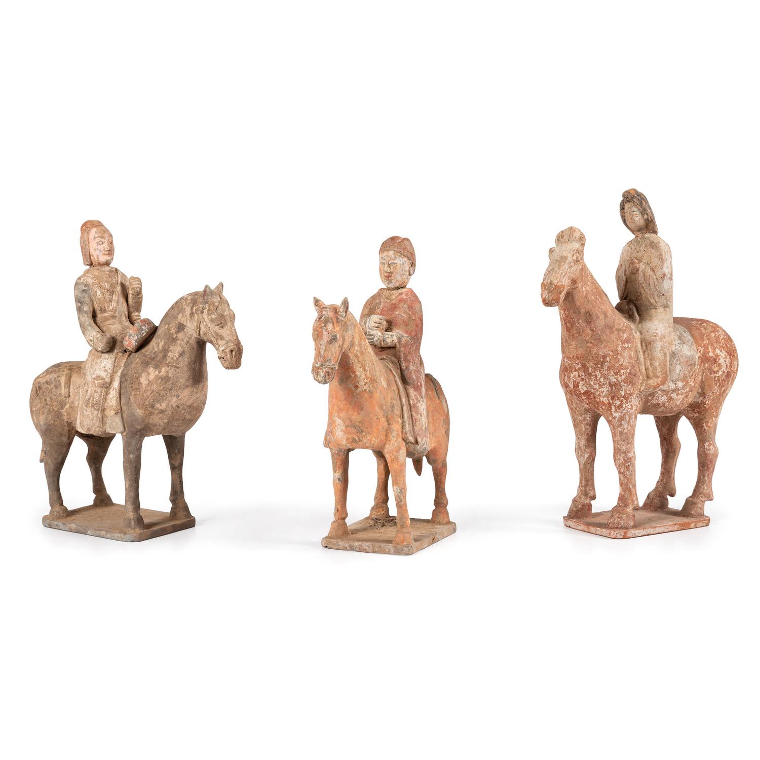 Three Chinese Equestrian Figures