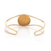 YELLOW GOLD AND BRITISH SOVEREIGN COIN CUFF BRACELET
