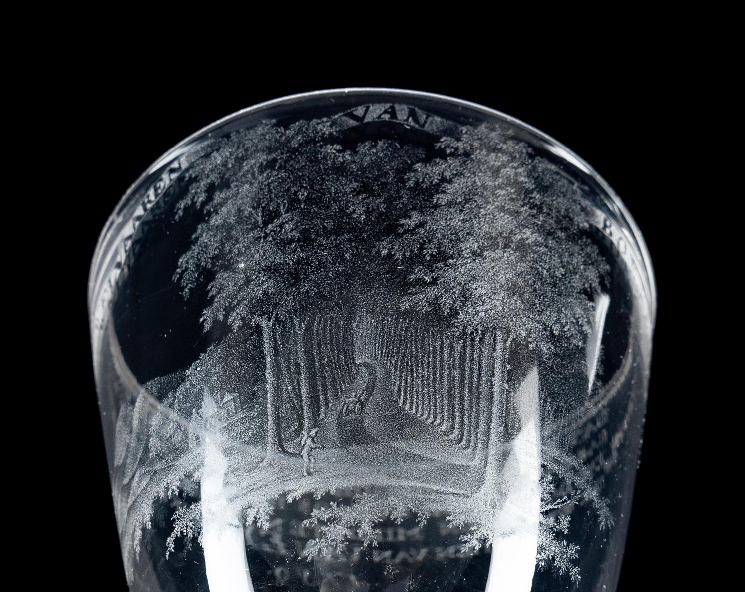 A David Wolff-Attributed Stipple Engraved Wine Glass