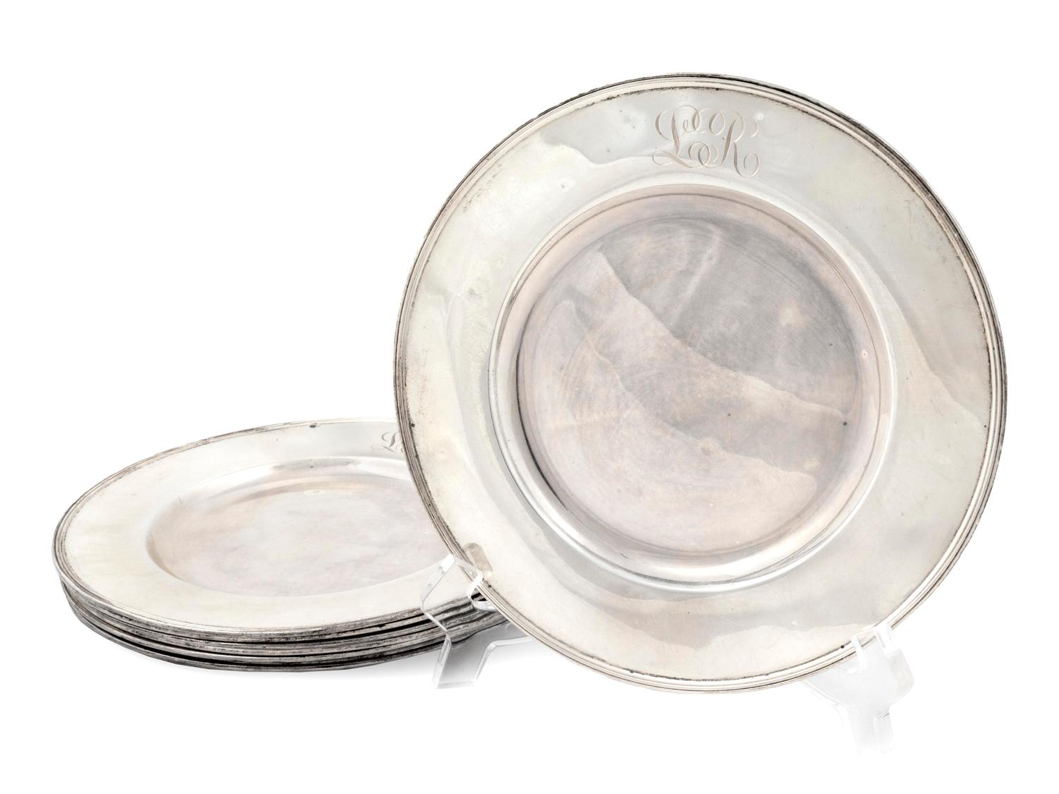 A Set of Eight American Silver Bread and Butter Plates — Gorham Manufacturing Company, Provindence, Rhode Island, Circa 1914