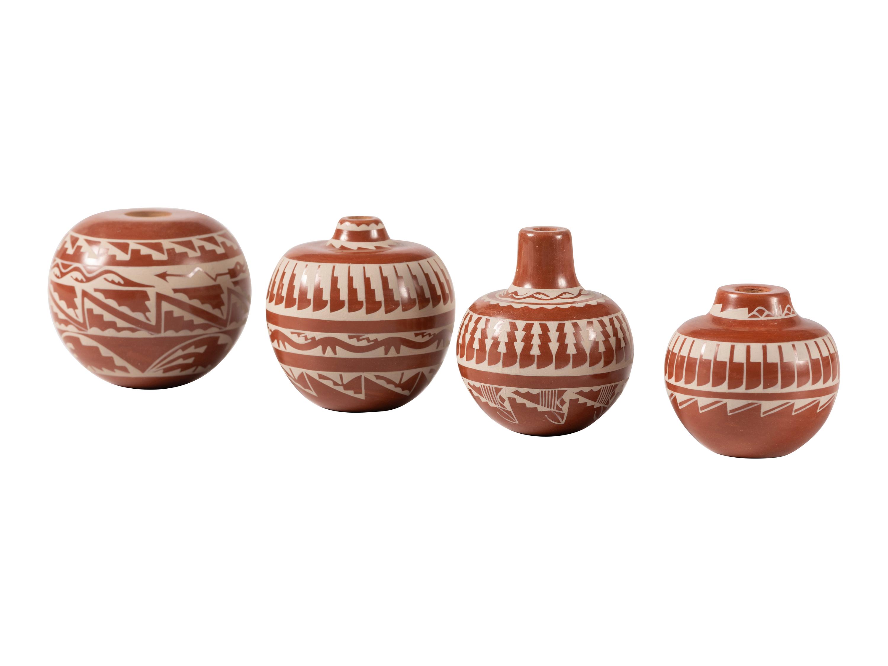 Miniature White-on-Red Pottery