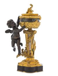 A Napoleon III Gilt and Patinated Bronze Annular Clock Height 10 inches. — LATE 19TH CENTURY