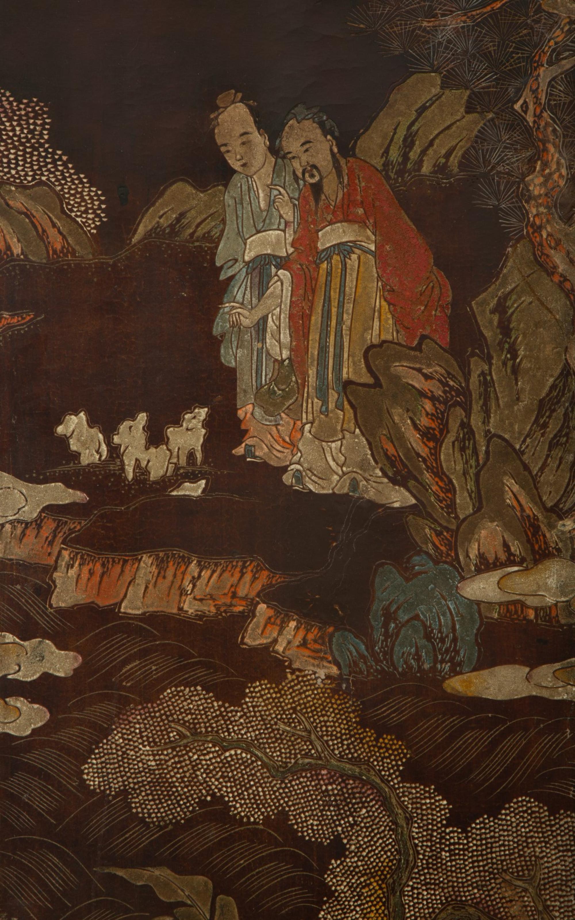Seven Chinese Framed Lacquer Panels — 19TH CENTURY