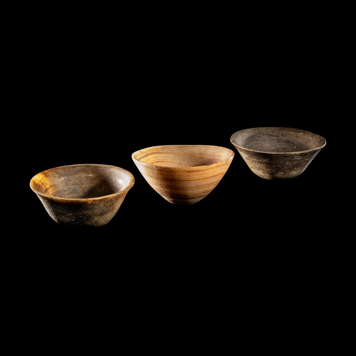 Three Bactrian Alabaster Bowls