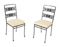 A Pair of Salterini Wrought Iron Armchairs