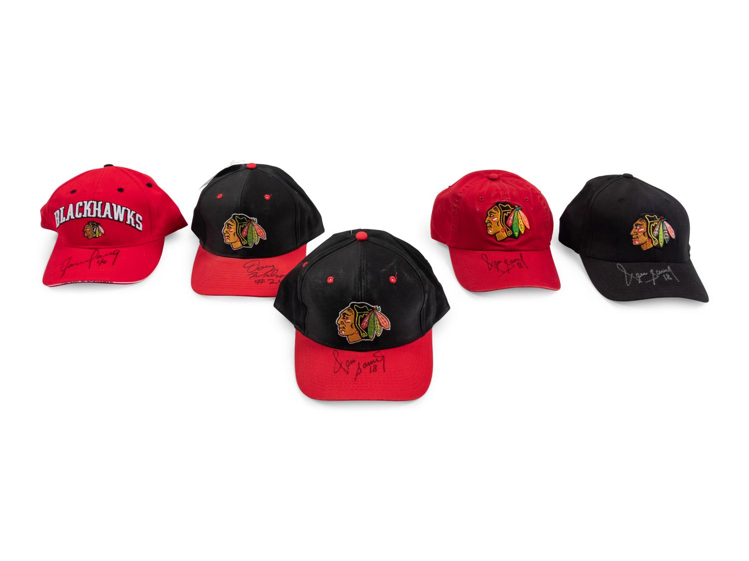 A Group of Chicago Blackhawks Signed Autograph Items Including Chris Chelios,