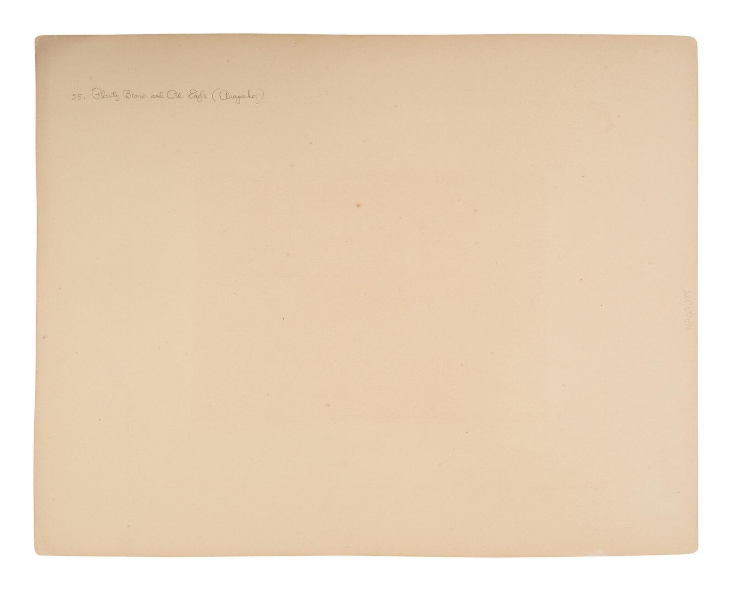 Jackson, William Henry (1843-1942)]. Albumen photograph of Plenty Bears and Old Eagle, Arapaho. Washington, D.C., before 1877.