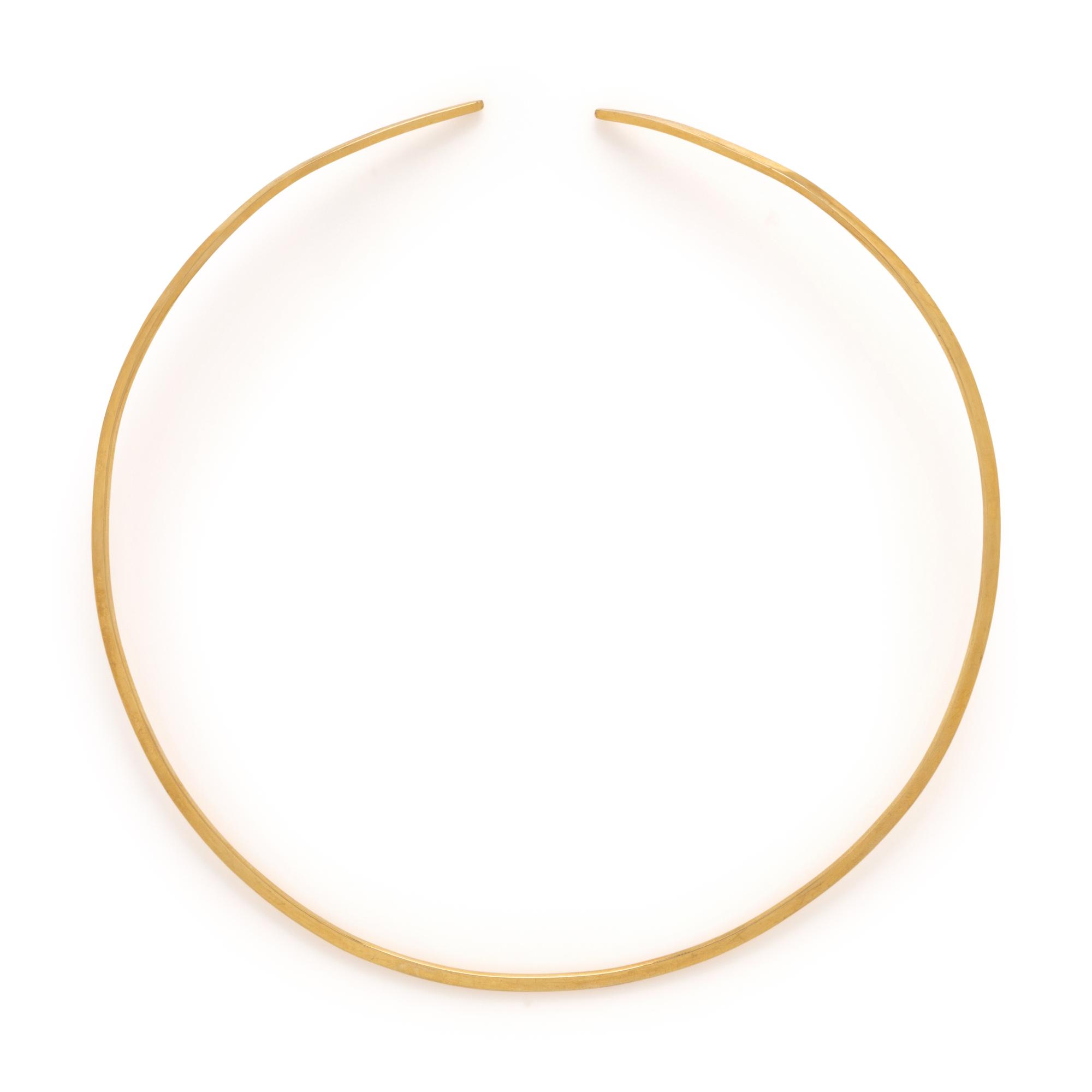 Yellow Gold Wire Choker Necklace