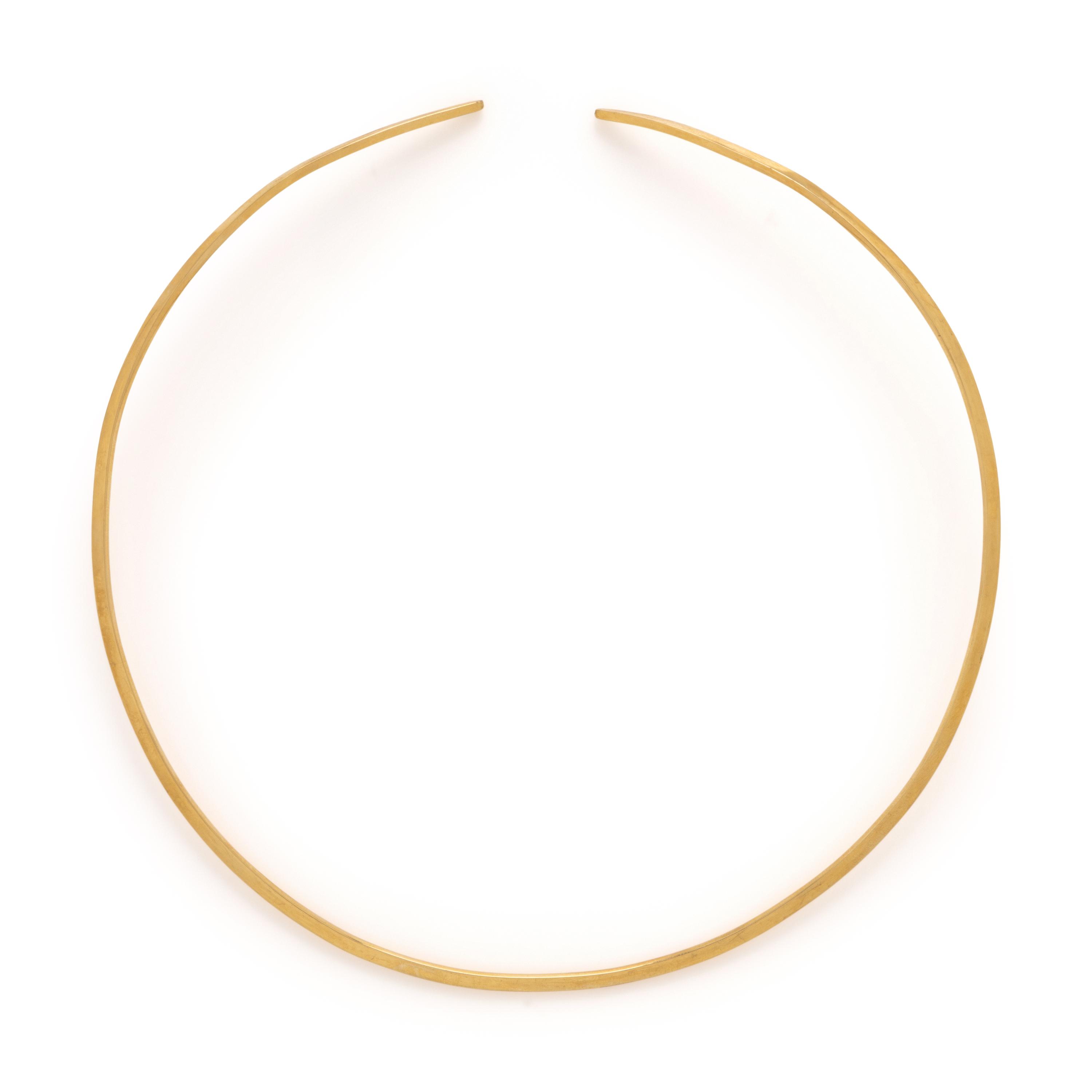 Yellow Gold Wire Choker Necklace