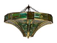 A Leaded Glass Hanging Fixture