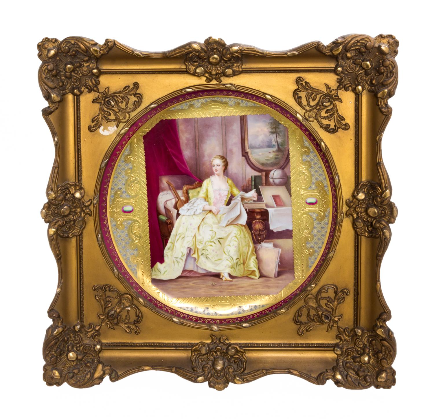 A Vienna Painted Porcelain Plaque Diameter 16 inches. — 19TH CENTURY