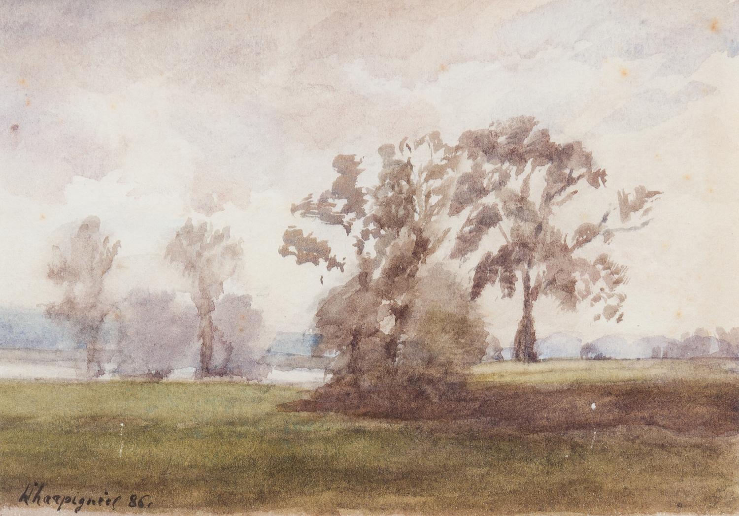 Henri Joseph Harpignies, (French, 1819-1916), Landscape, 1886