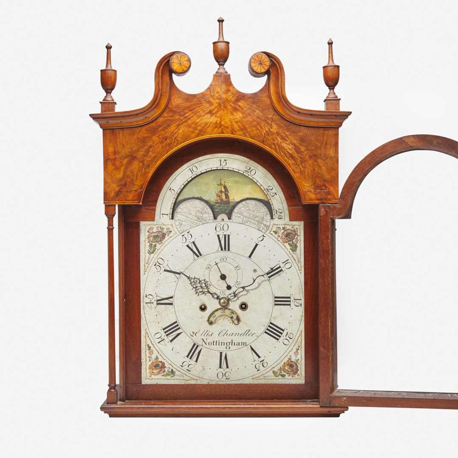 A Federal inlaid mahogany tall case clock Works by Ellis Chandlee (1755-1816), Nottingham, MD, circa 1800
