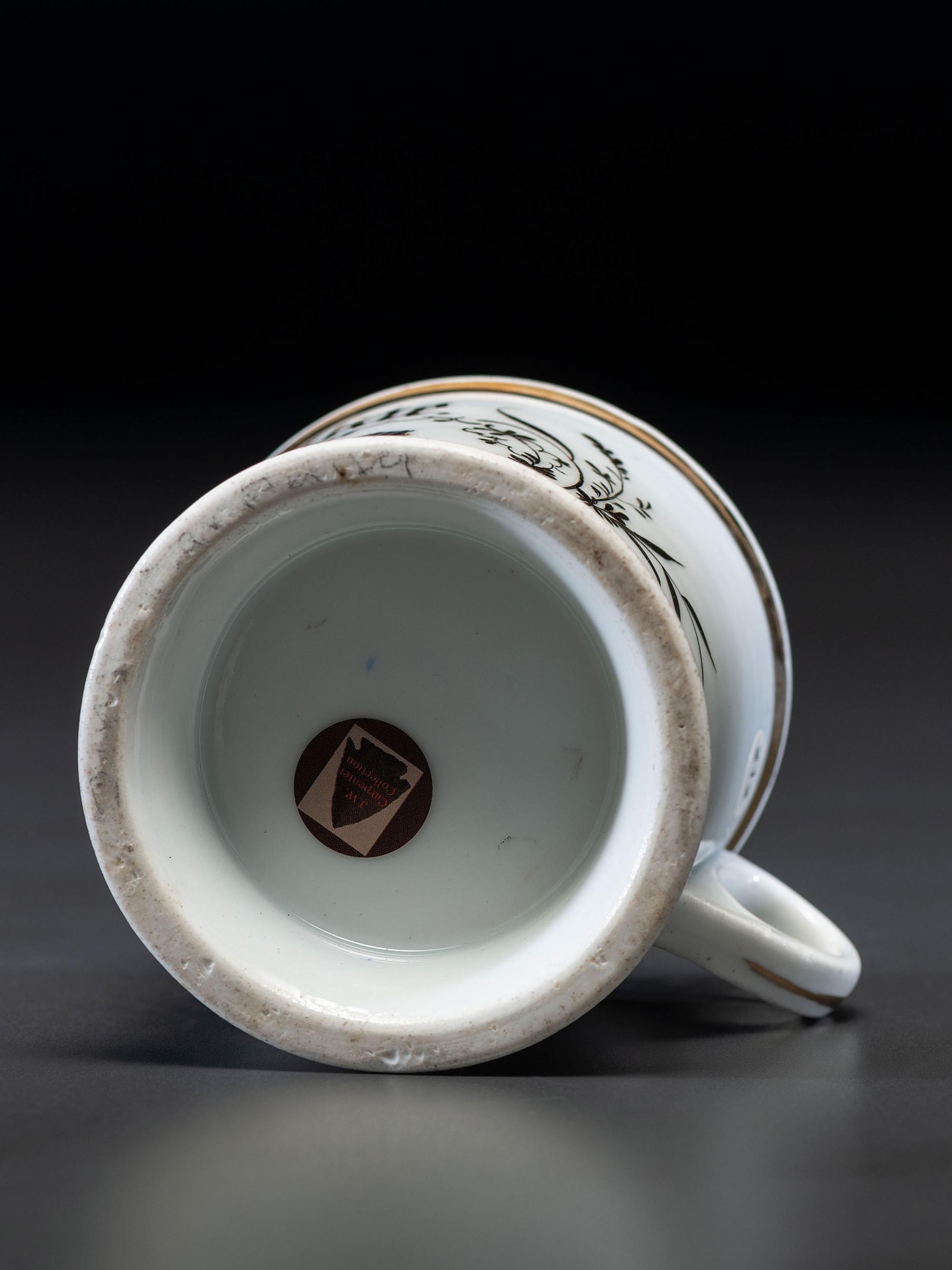 A Coffin Maker or Undertaker's Porcelain Occupational Shaving Mug