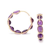 AMETHYST HOOP EARRINGS