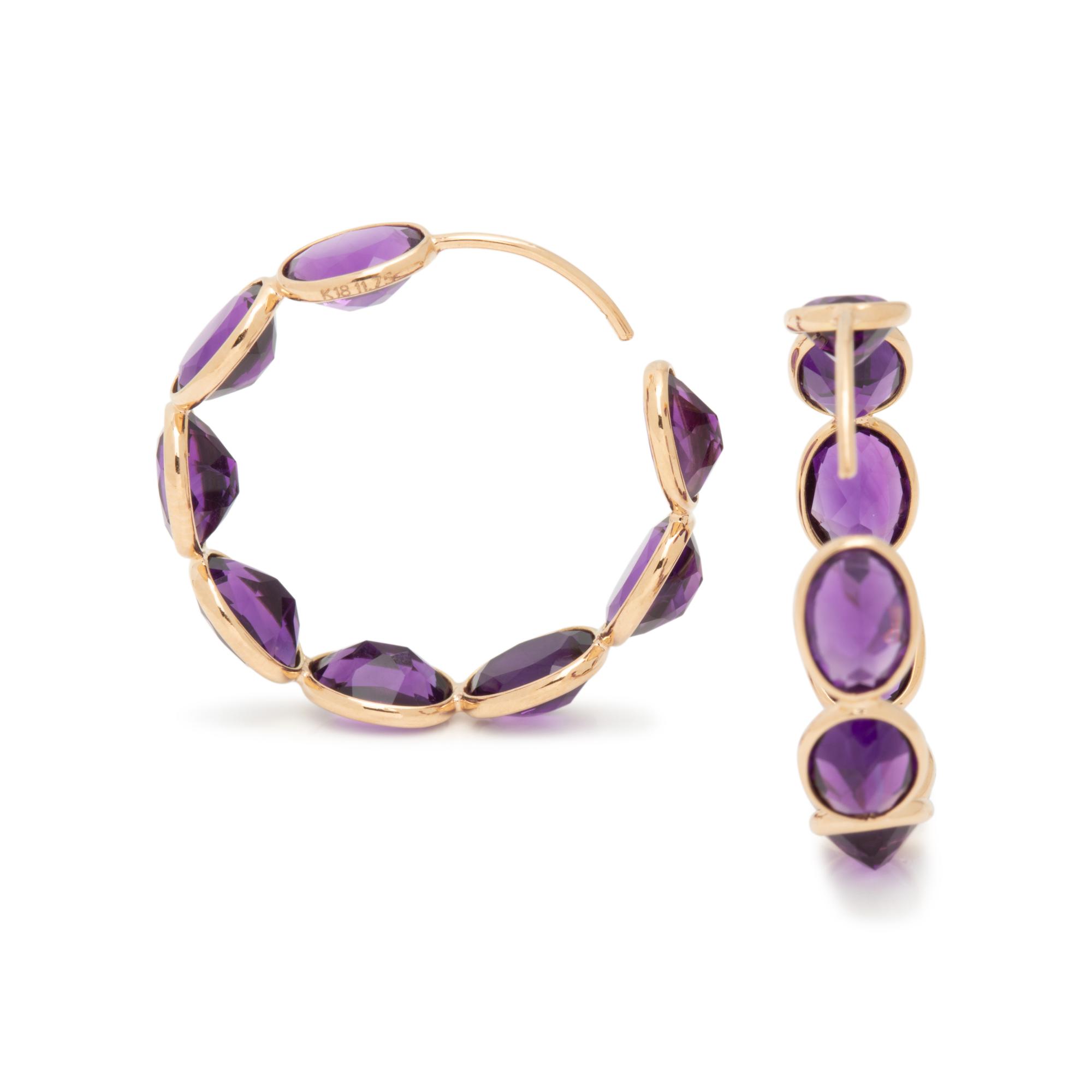 AMETHYST HOOP EARRINGS