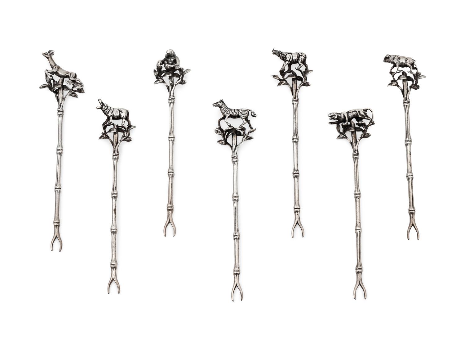 A Set of Spanish Silver Tapas Forks — Spanish, Unknown Maker