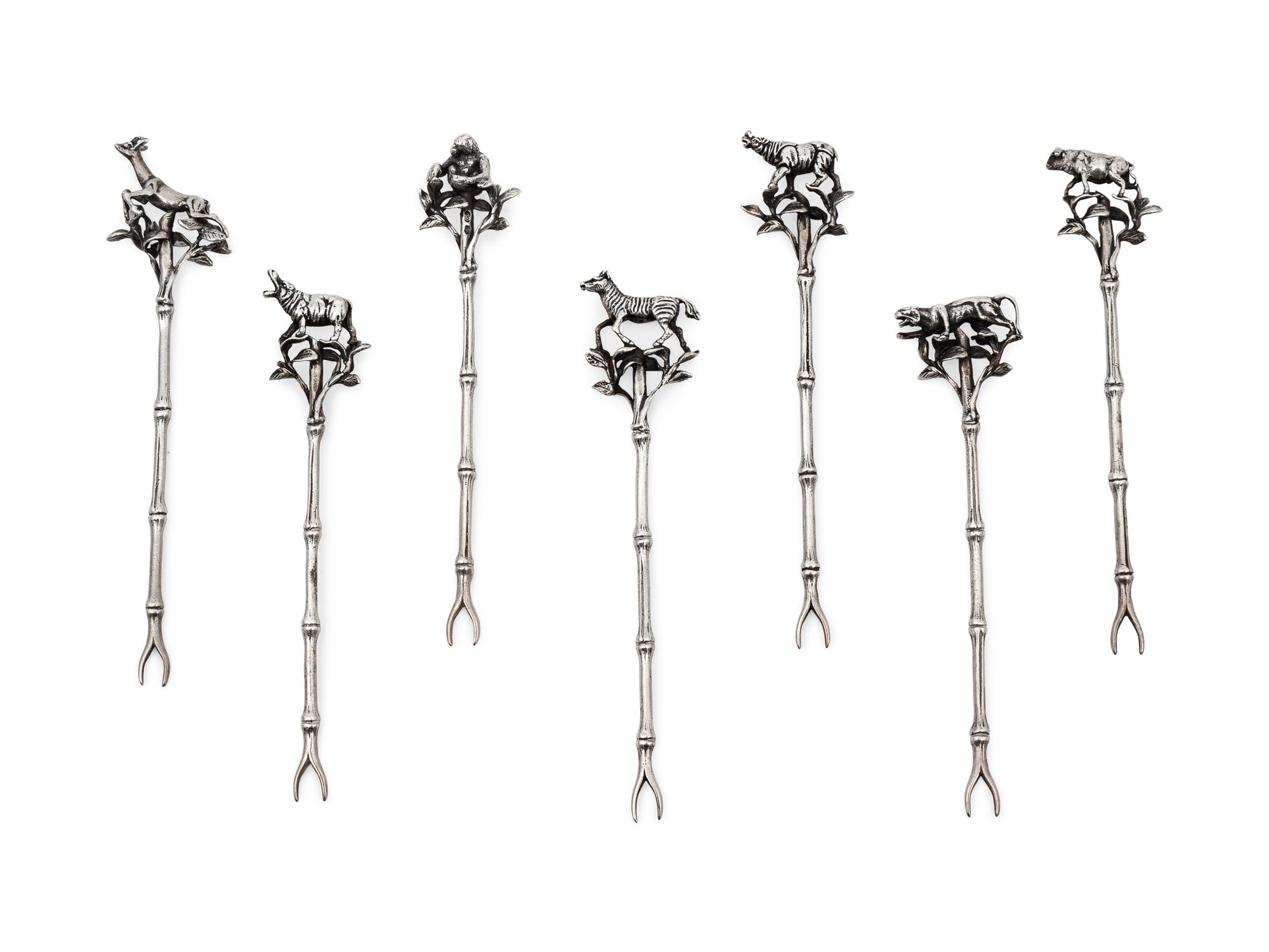 A Set of Spanish Silver Tapas Forks — Spanish, Unknown Maker