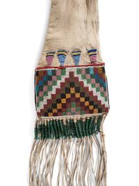 Plains Cree Beaded Hide Tobacco Bag