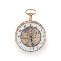 18K PINK GOLD MINUTE REPEATER OPEN FACE POCKET WATCH