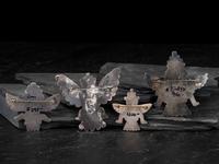 Zuni Silver and Mosaic Inlay Knifewing Pins / Brooches
