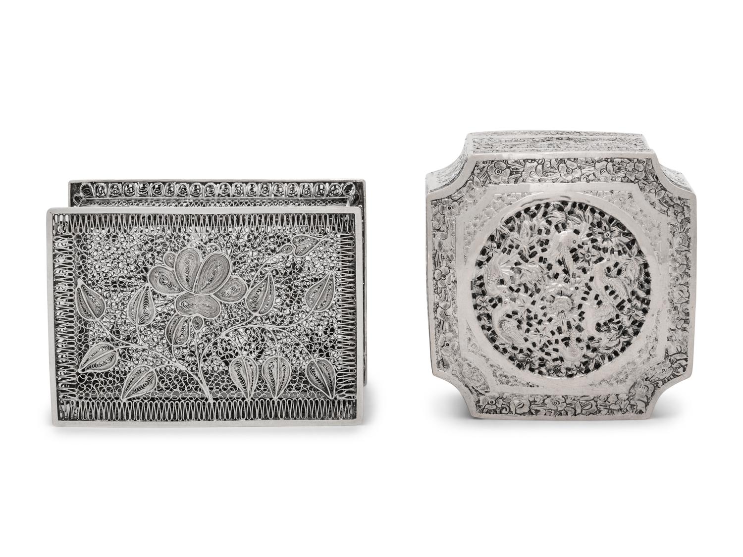 A Group of Continental and Middle Eastern Silver Table Articles