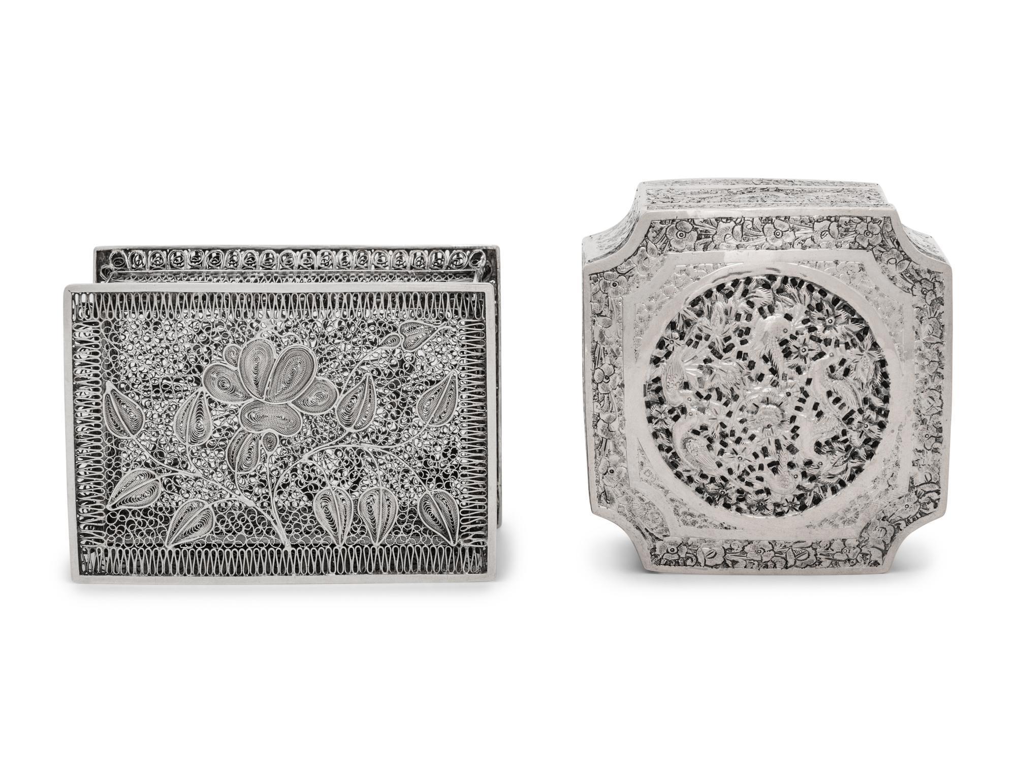 A Group of Continental and Middle Eastern Silver Table Articles