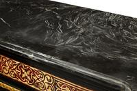 A Pair of Napoleon III Style Gilt Bronze Mounted Boulle Marquetry Marble-Top Cabinets