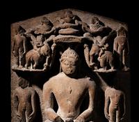 An Indian Red Sandstone Stele of Jainism Mahāvīra