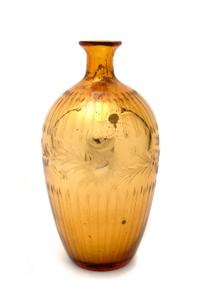 An Etched Glass Vase, Height 12 1/2 inches.