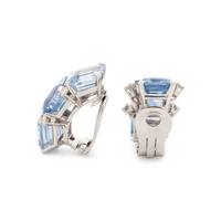 SAPPHIRE AND DIAMOND EARCLIPS