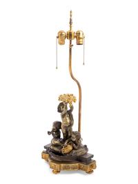 A French Bronze Figural Group Mounted as a Lamp