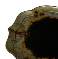 A Regency Style Black and Polychromed Lacquer Tray Top Table